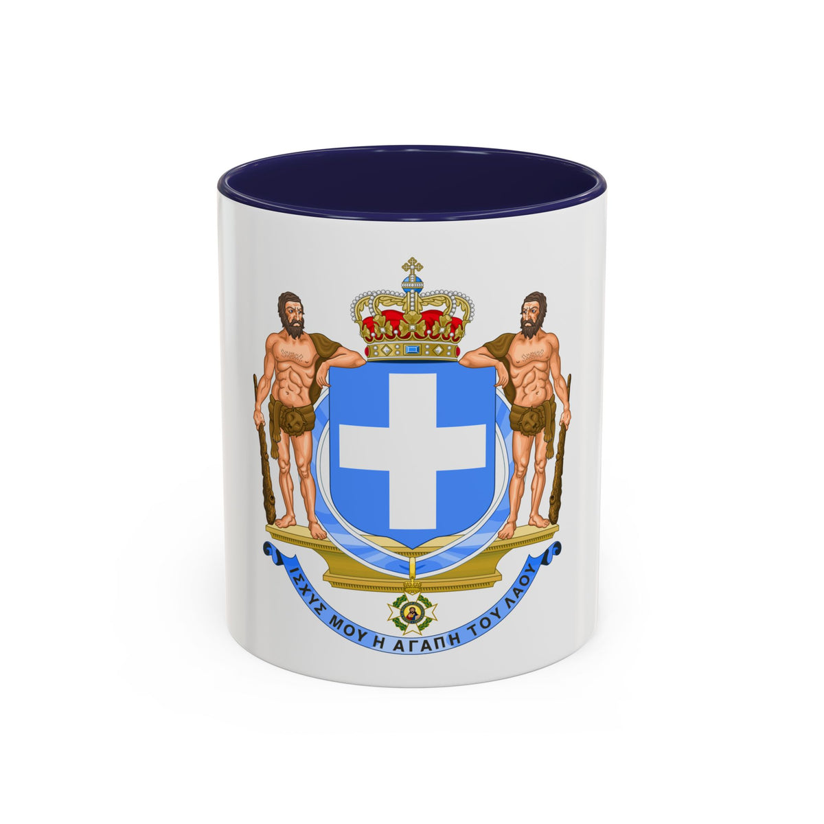 Coat of Arms of Greece (blue cross) - Accent Coffee Mug