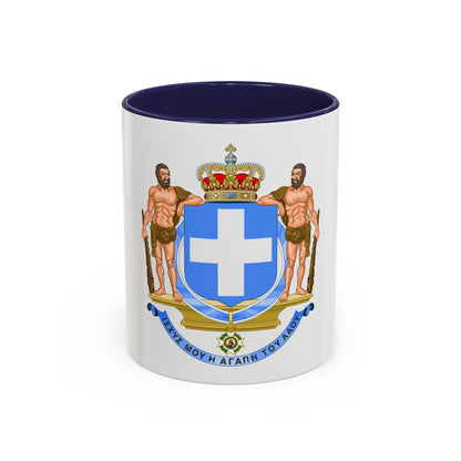 Coat of Arms of Greece (blue cross) - Accent Coffee Mug