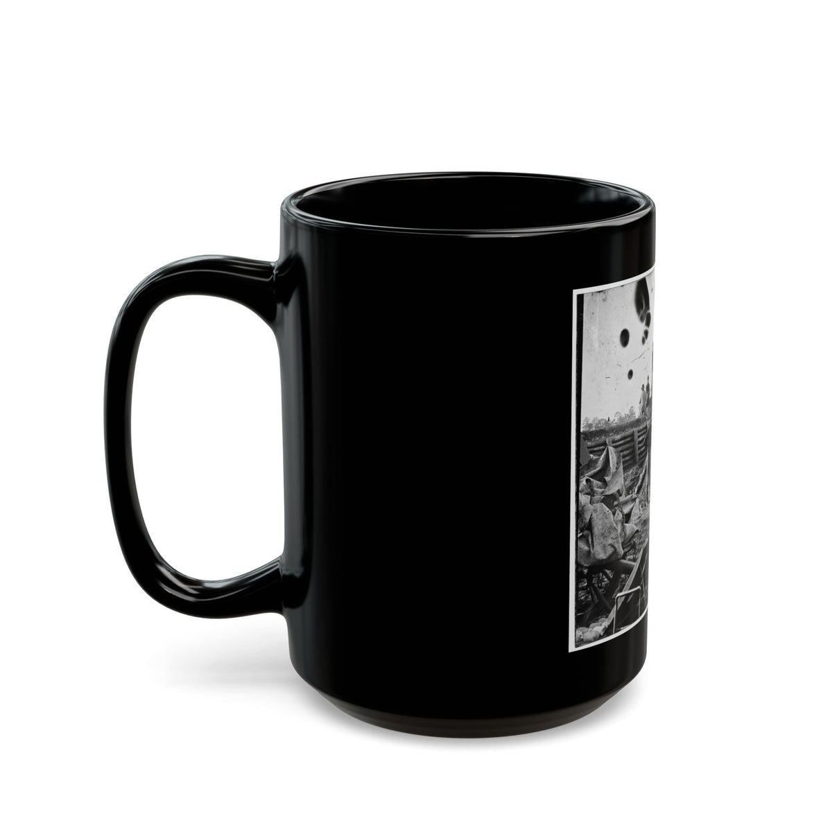 Fort Burnham, Va. (The Former Confederate Fort Harrison). Federal Soldiers In Front Of Bomb-Proof Headquarters (U.S. Civil War) Black Coffee Mug