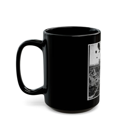 Fort Burnham, Va. (The Former Confederate Fort Harrison). Federal Soldiers In Front Of Bomb-Proof Headquarters (U.S. Civil War) Black Coffee Mug