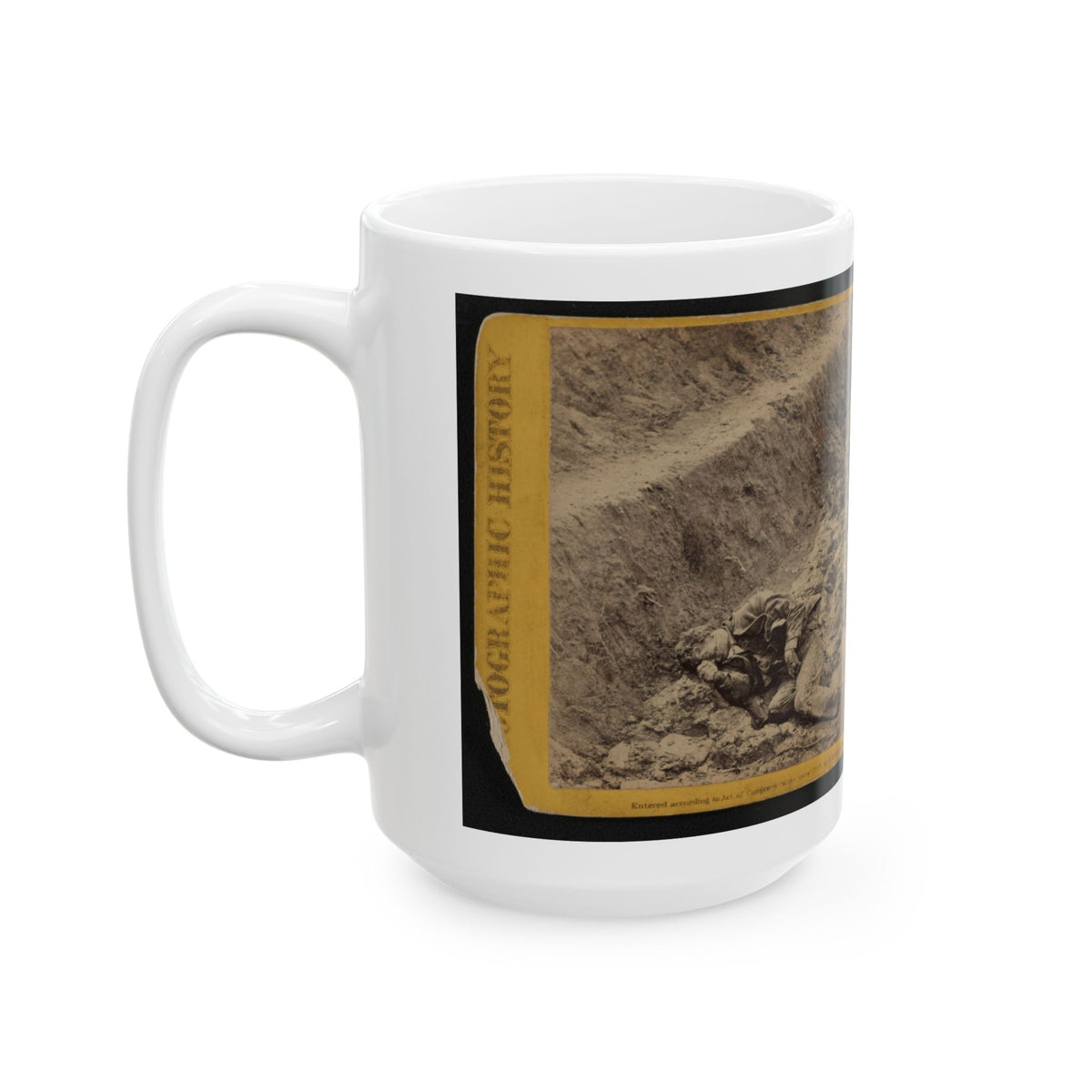 A Dead Rebel Soldier, As He Lay In The Trenches Of Fort Mahone, Called By The Soldiers,  Fort Damnation  ... (U.S. Civil War) White Coffee Mug