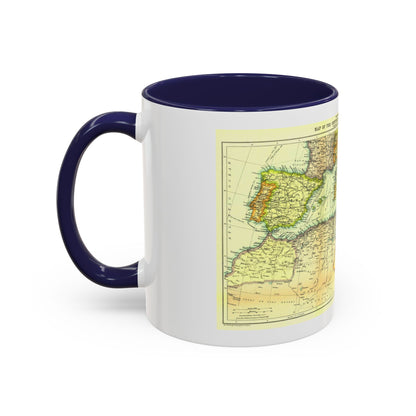 Mediterranean - Countries Bordering the (1912) (Map) Accent Coffee Mug