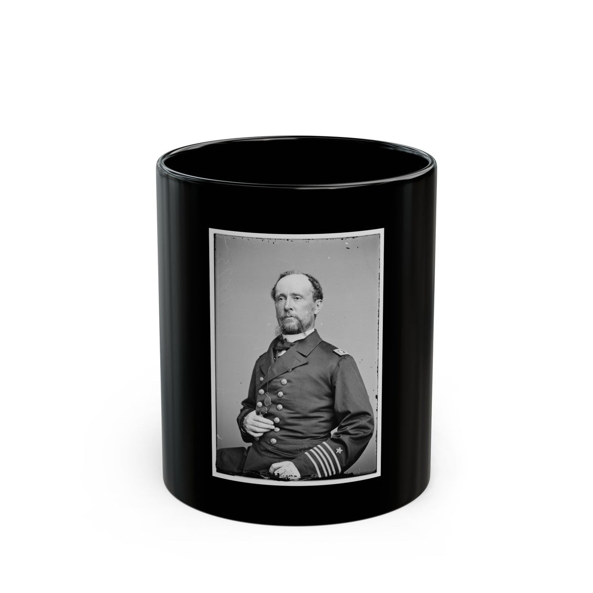 Adm. Rodgers 001 (U.S. Civil War) Black Coffee Mug