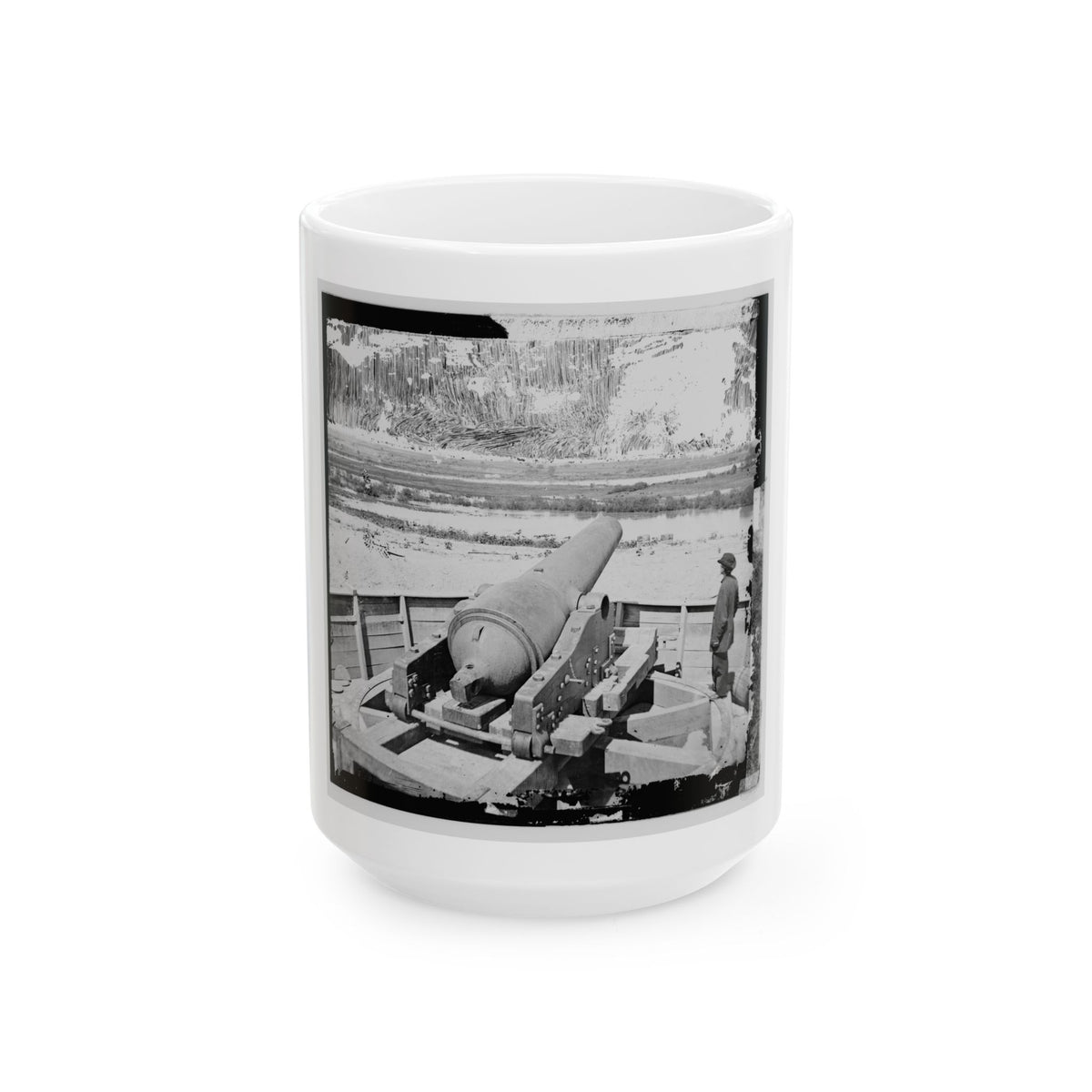 James River, Va. Confederate Gun Emplacement Above Dutch Gap (U.S. Civil War) White Coffee Mug
