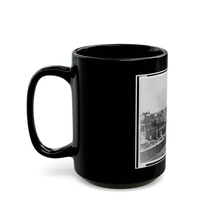 View Of Atlanta, Georgia, With Railroad Cars In Left Foreground (U.S. Civil War) Black Coffee Mug