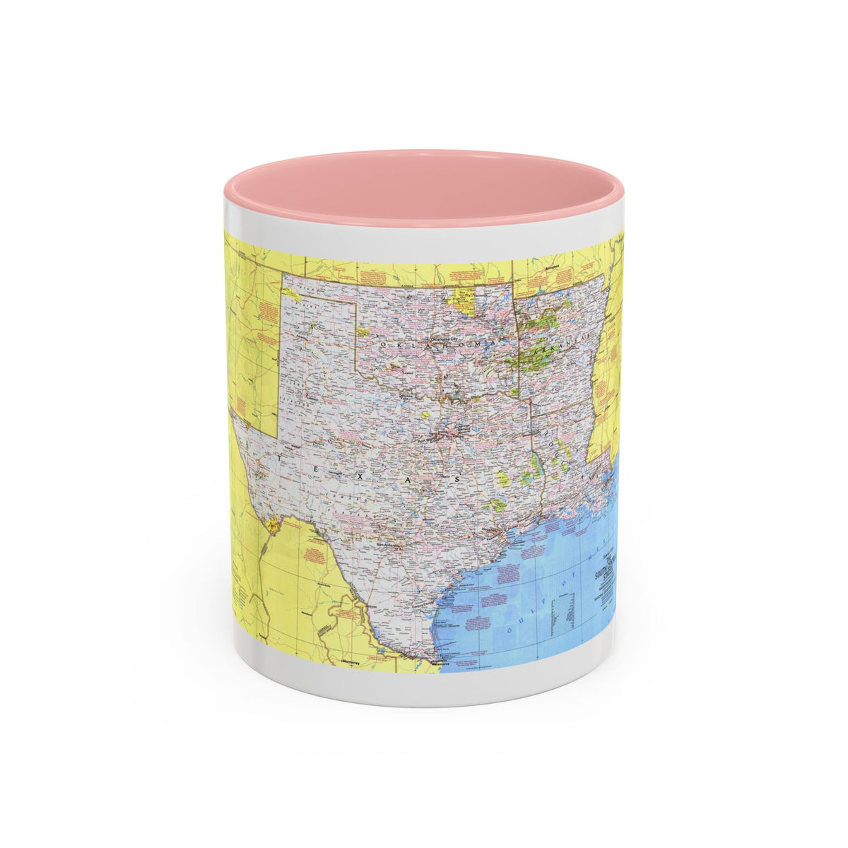 USA - South Central States 1 (1974) (Map) Accent Coffee Mug