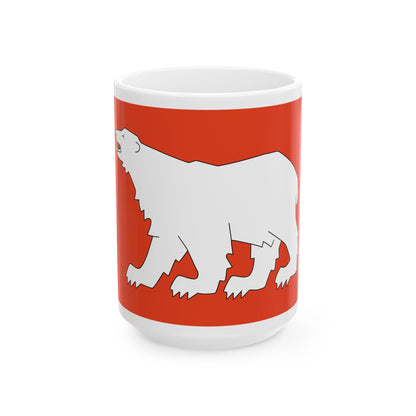 Flag of Hammerfest Troms og Finnmark Norway - White Coffee Mug-15oz-Go Mug Yourself