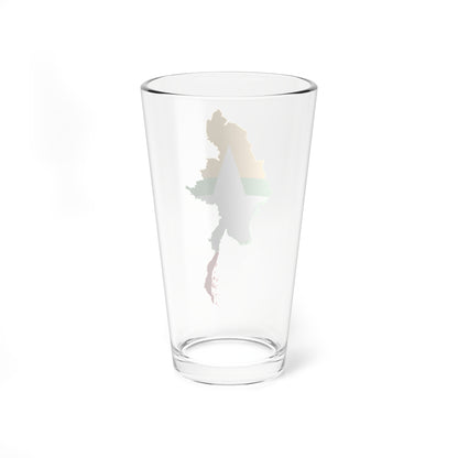 Flag map of Myanmar (Myanmar) Pint Glass 16oz