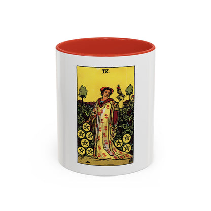 The 9 of Pentacles (Tarot Card) Accent Coffee Mug