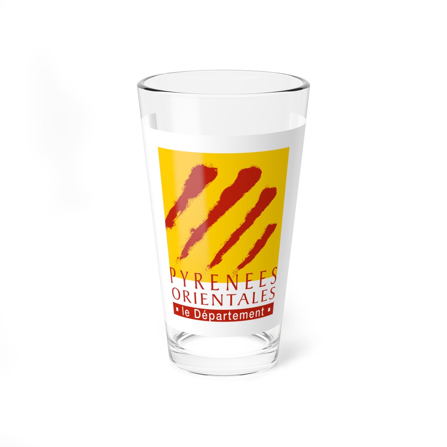 Flag of the Department of Pyrenees-Orientales (France) Pint Glass 16oz