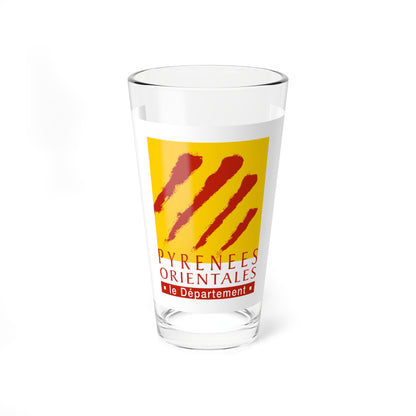 Flag of the Department of Pyrenees-Orientales (France) Pint Glass 16oz