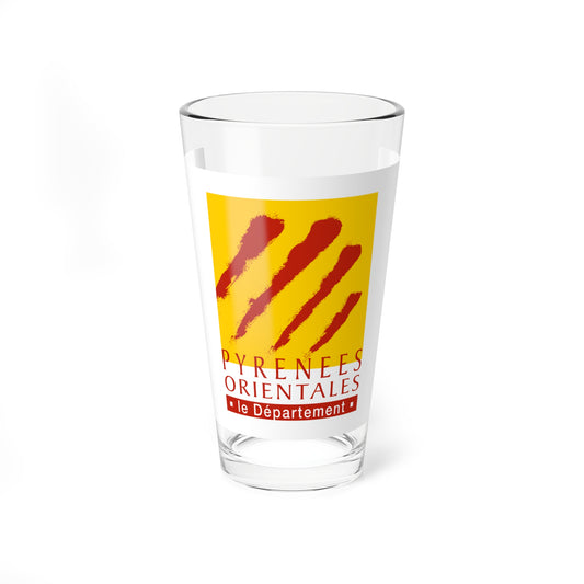 Flag of the Department of Pyrenees-Orientales (France) Pint Glass 16oz
