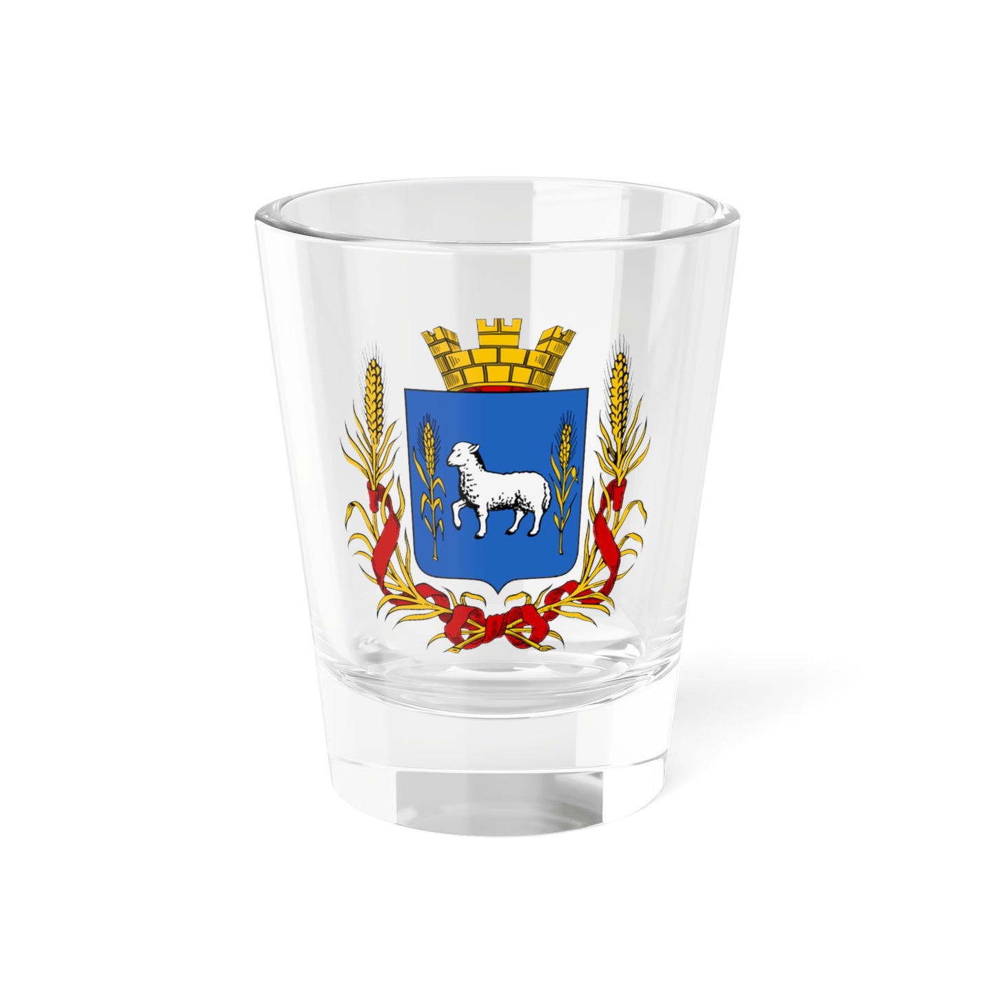 Coat of arms of Kalisz 1873 (Russia) (Coat of Arms) Shot Glass 1.5oz