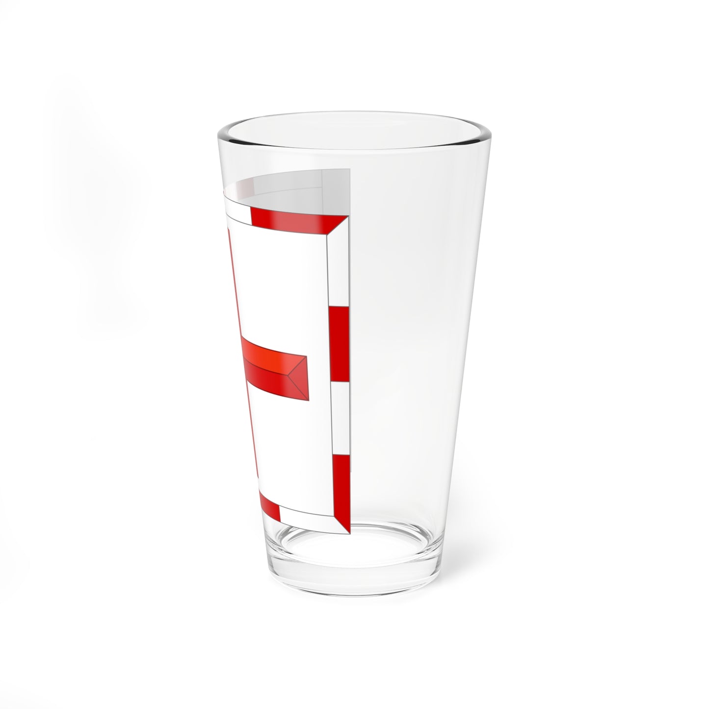 Flag of the Rouge Croix Pursuivant of Arms (United Kingdom) Pint Glass 16oz