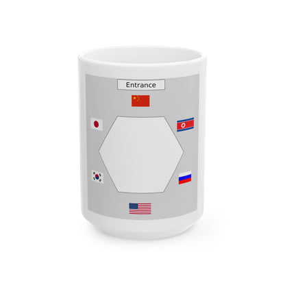 Table layout of Six-Party Talks (United States) White Coffee Mug