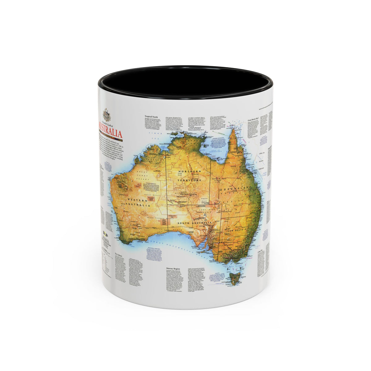 Australia - A Traveller's Look (1988) (Map) Accent Coffee Mug