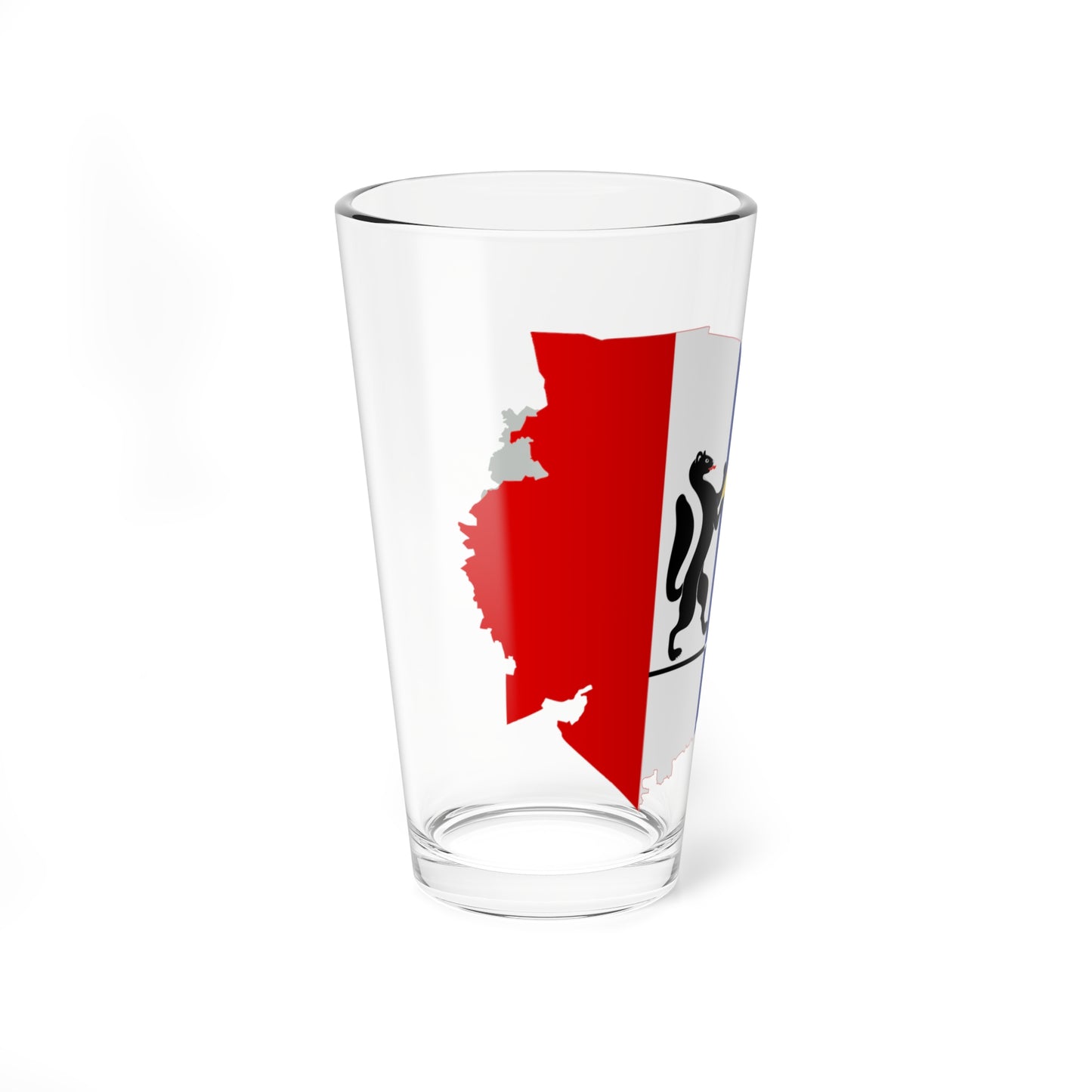 Flag-map of Novosibirsk oblast (Russia) Pint Glass 16oz