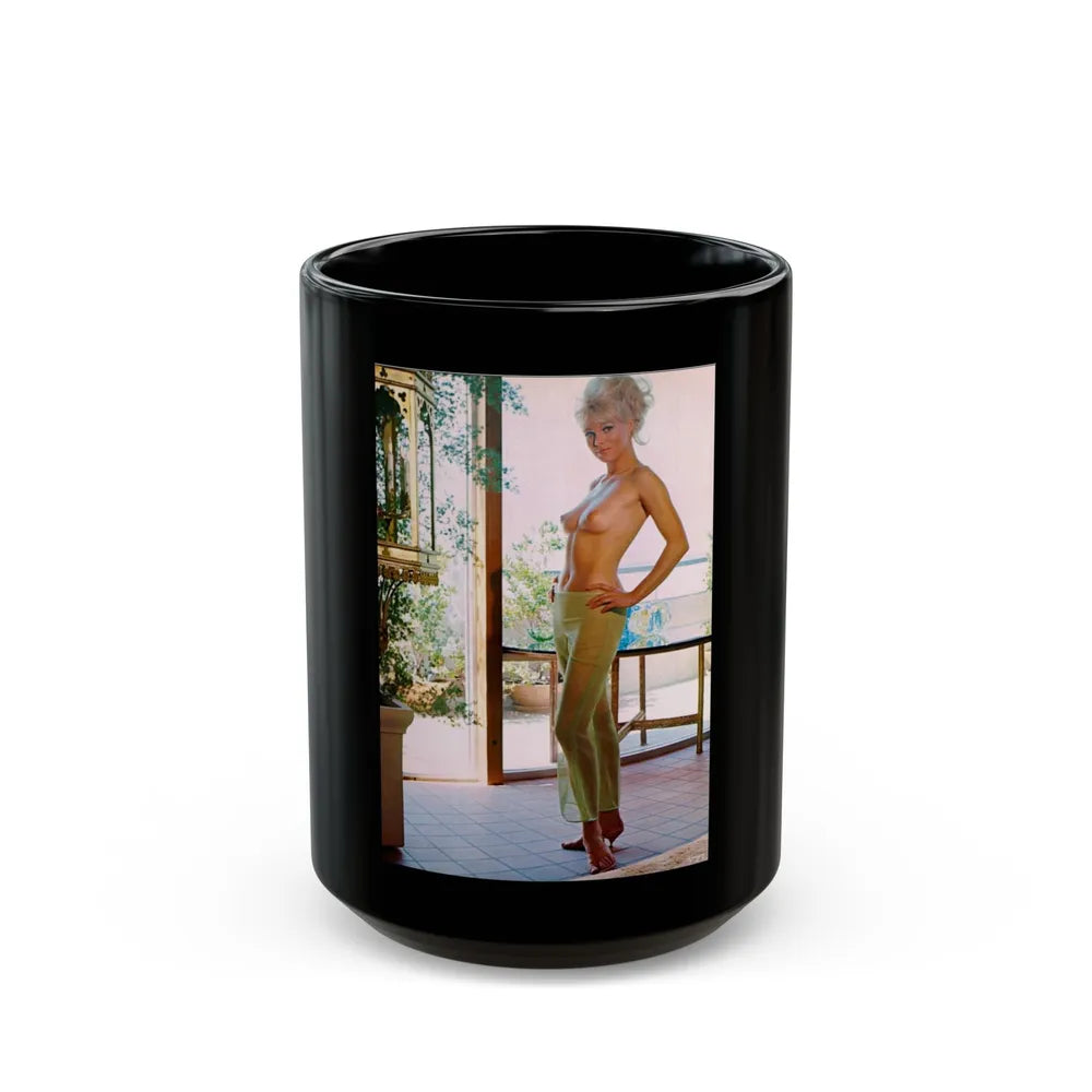 Susan Denberg #67 - Topless (Vintage Female Icon) Black Coffee Mug-15oz-Go Mug Yourself