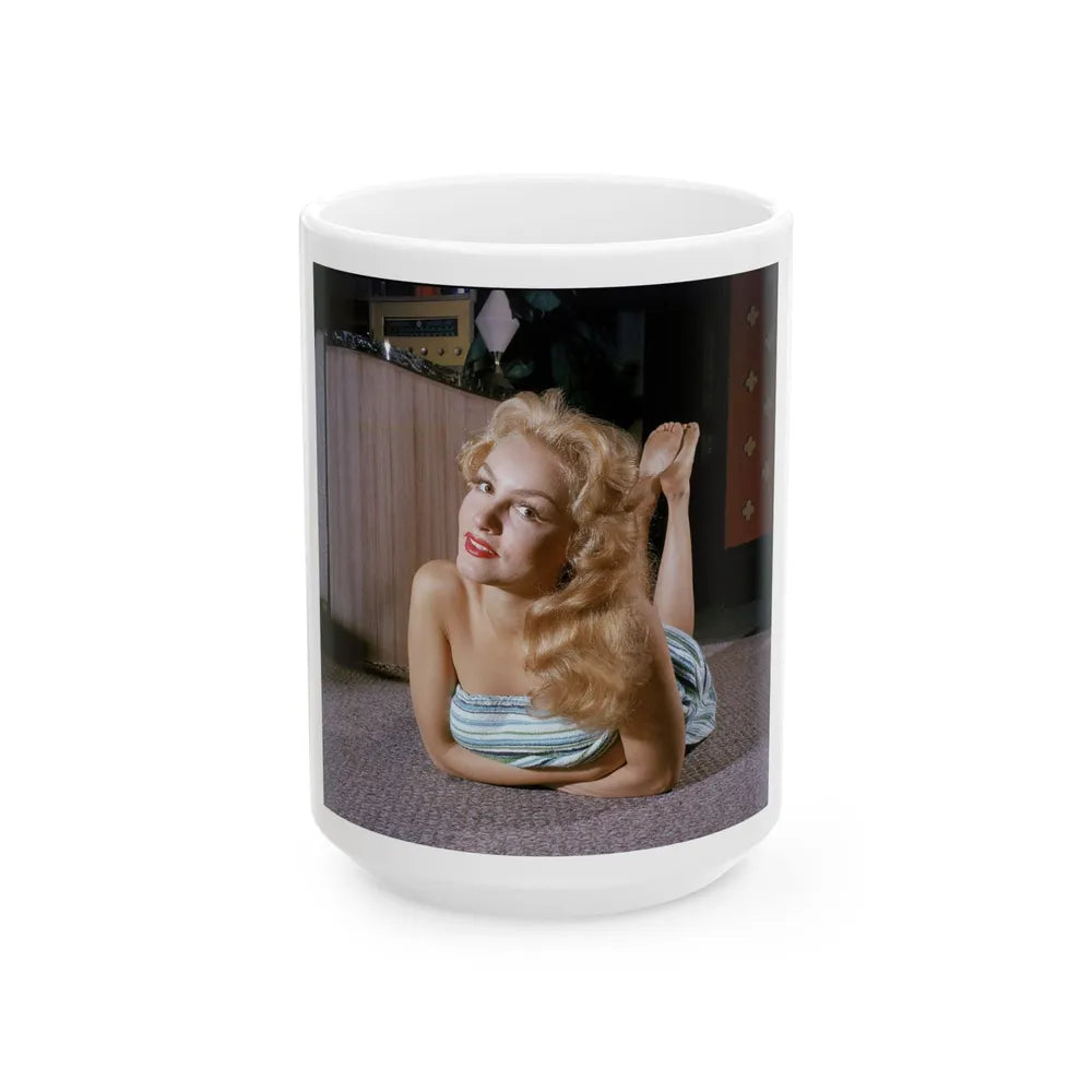 Julie Newmar #670 (Vintage Female Icon) White Coffee Mug-15oz-Go Mug Yourself