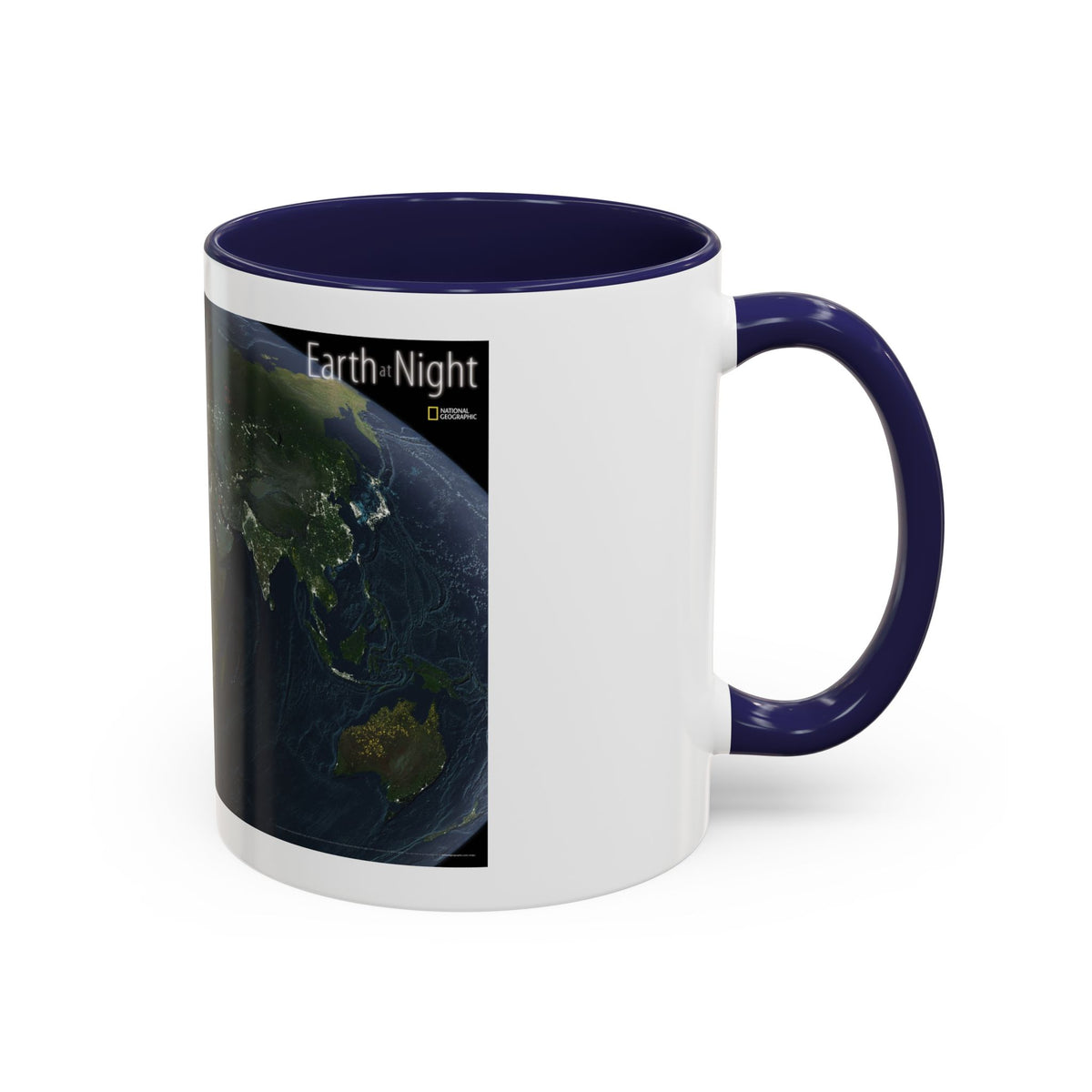 World Map - Earth at Night (2004) (Map) Accent Coffee Mug