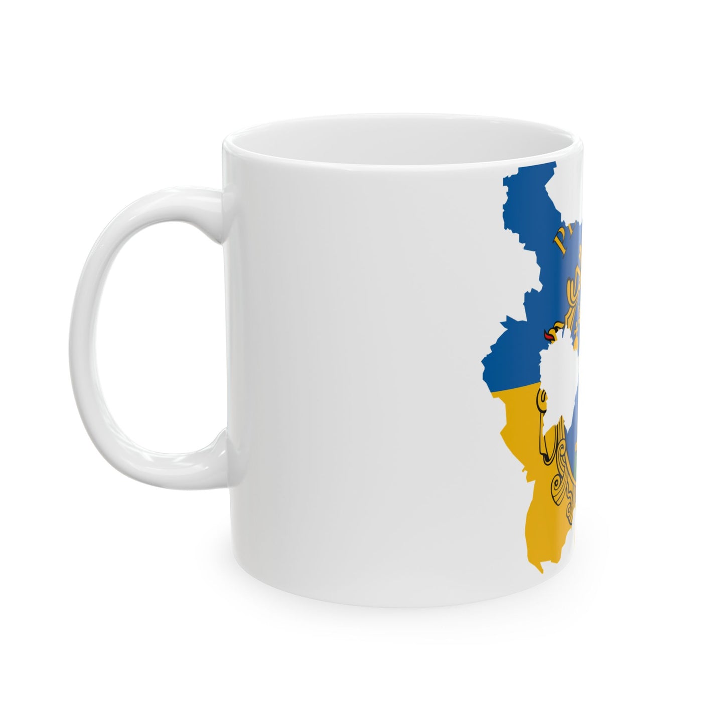 Flag-map of Pest County (Hungary) White Coffee Mug
