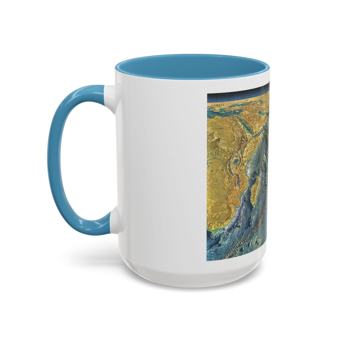 Indian Ocean Floor (1967) (Map) Accent Coffee Mug