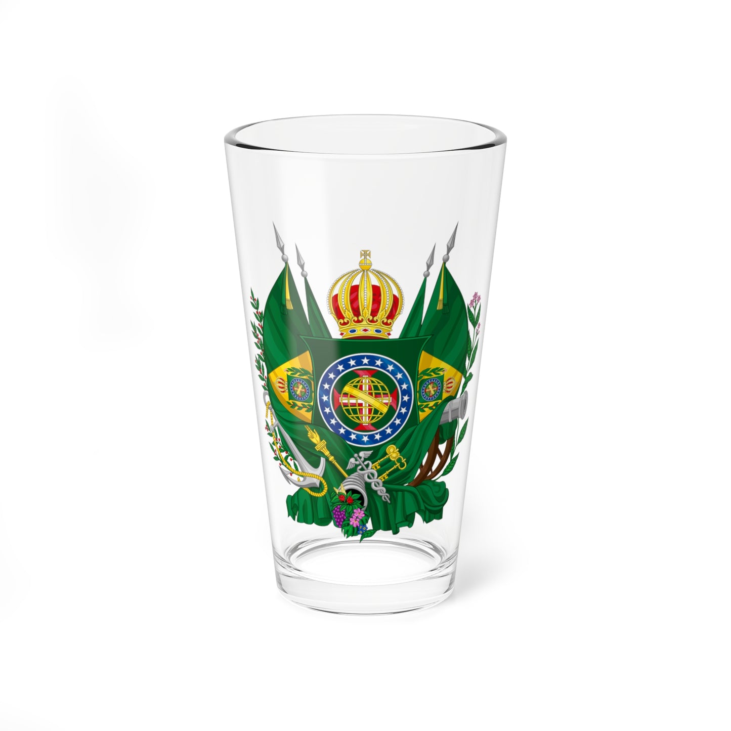 Emblema do jornal brasileiro Correio Official 1830s (Brazil) (Coat of Arms) Pint Glass 16oz