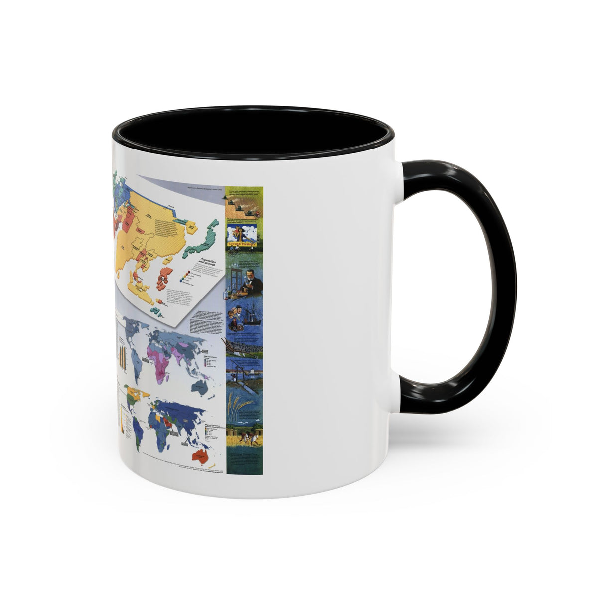 World Map - Population (1998) (Map) Accent Coffee Mug