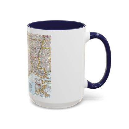 USA - South Central (1961) (Map) Accent Coffee Mug