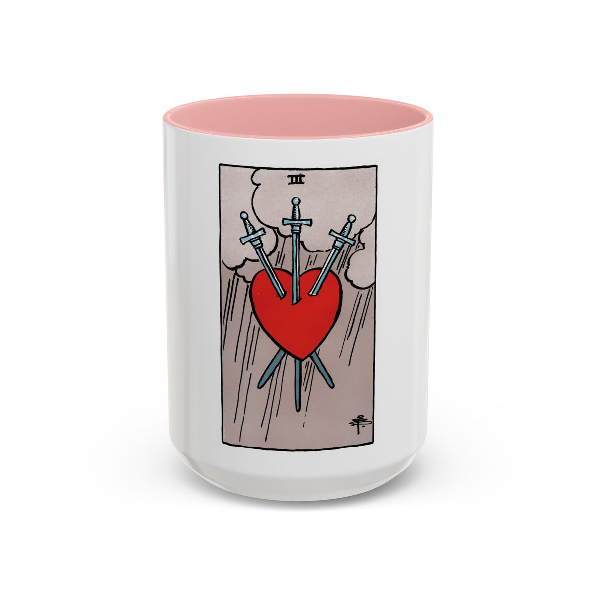 The 3 of Swords (Tarot Card) Accent Coffee Mug