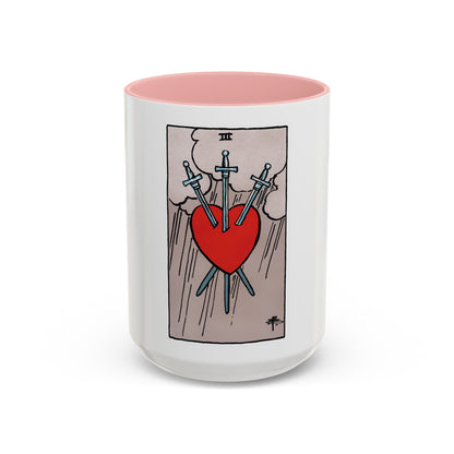 The 3 of Swords (Tarot Card) Accent Coffee Mug