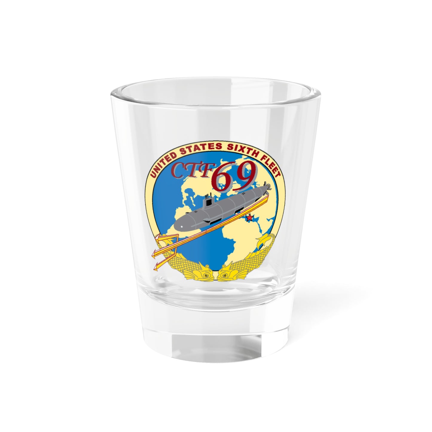 Verre à liqueur de la sixième flotte américaine CTF 69 (US Navy) 1,5 oz