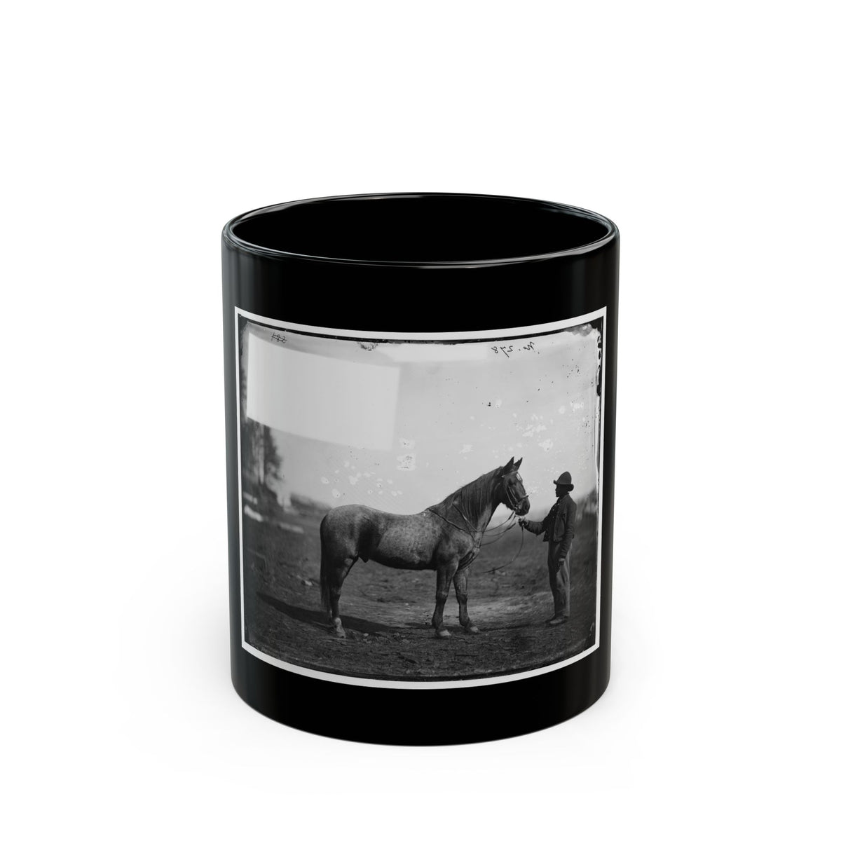 Brandy Station, Virginia. Capt. Beckwith's Horse, Headquarters, Army Of The Potomac (U.S. Civil War) Black Coffee Mug