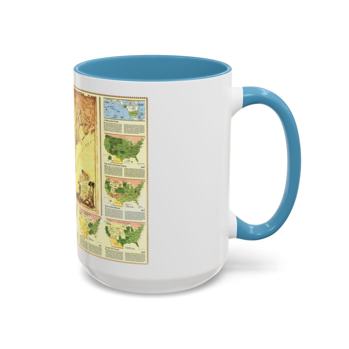 USA - Territorial Growth (1987) (Map) Accent Coffee Mug