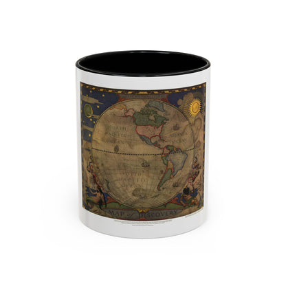 Map of Discovery- Western Hemisphere (1928) (Map) Accent Coffee Mug
