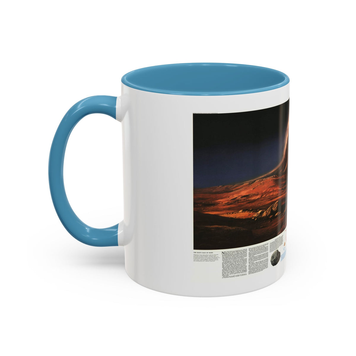 Space - MARS, Dusty Face of (1973) (Map) Accent Coffee Mug