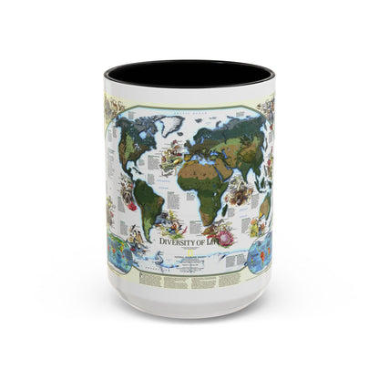 World Map - Diversity of Life (1999) (Map) Accent Coffee Mug