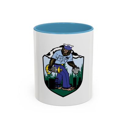 USCG Sailor Squatch (U.S. Coast Guard) Accent Coffee Mug