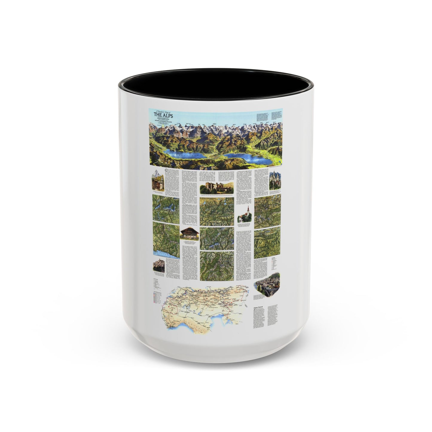 Alps, The - A Traveller's Map (1985) (Map) Accent Coffee Mug