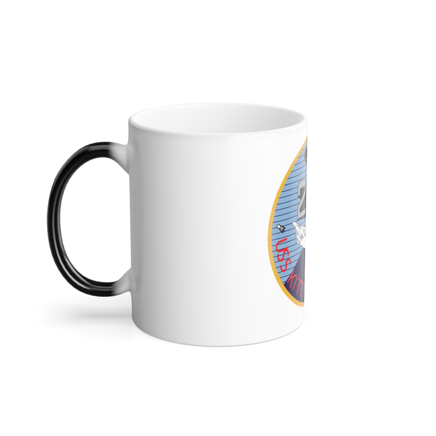 25th year USS Kitty Hawk CV 63 (U.S. Navy) Color Changing Mug 11oz