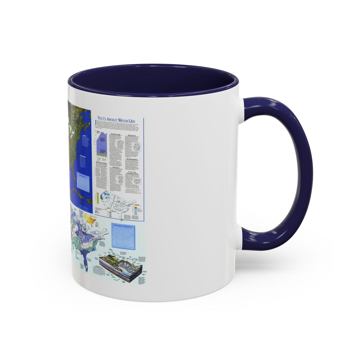 North America - Water- Precious Resource (1993) (Map) Accent Coffee Mug
