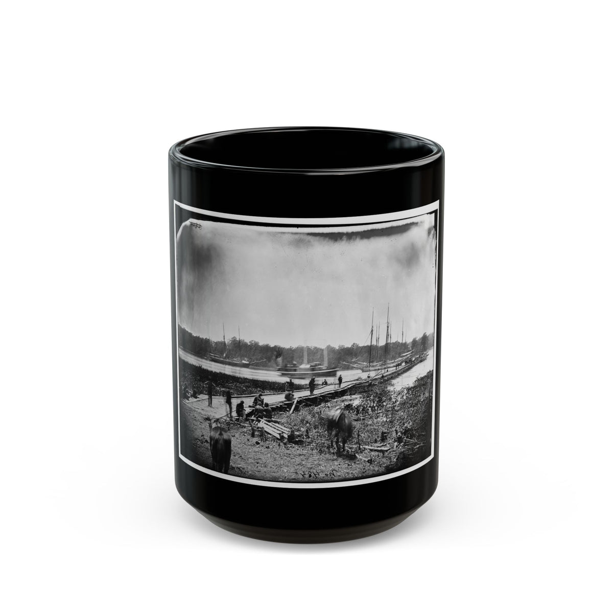 James River, Va. Pontoon Bridge (U.S. Civil War) Black Coffee Mug