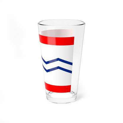 工作船旗白地紺山形紅縁 (Japan) Pint Glass 16oz