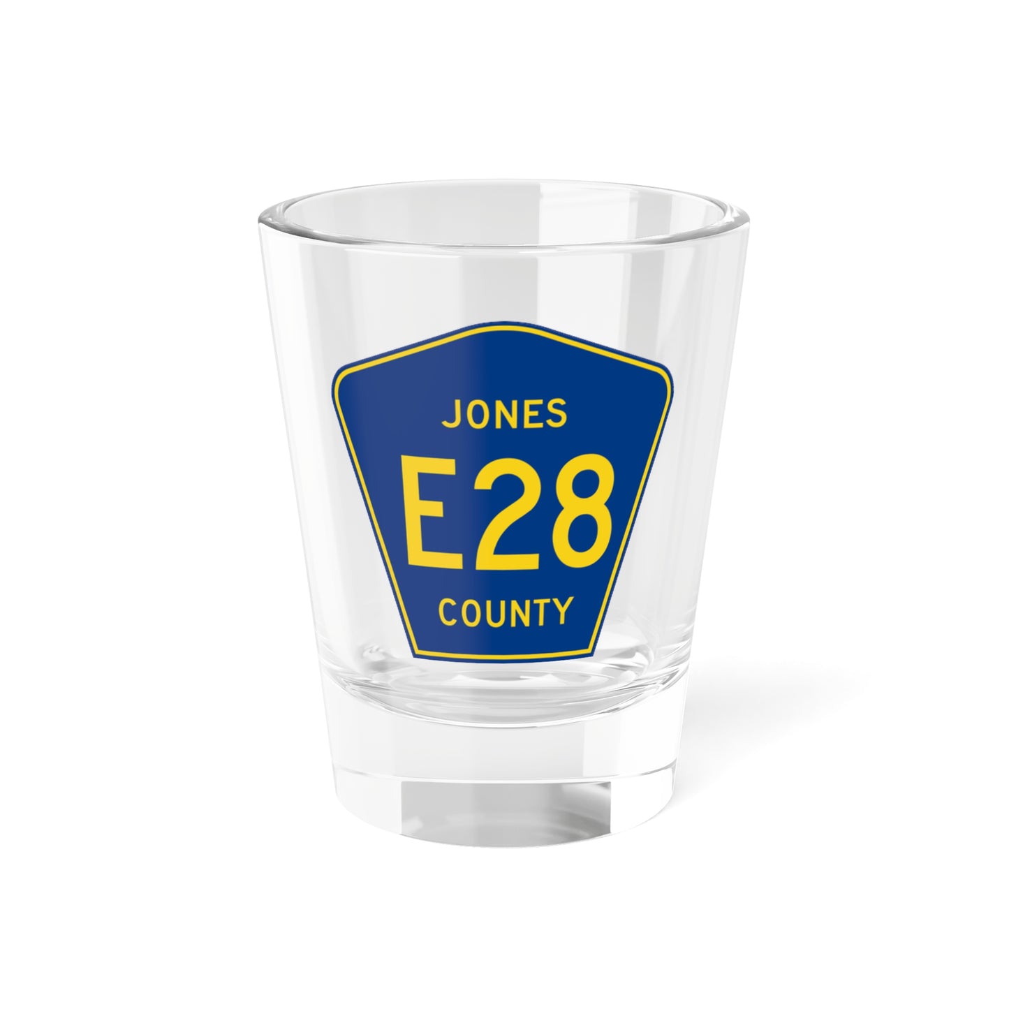 Jones County Route E28 IA (Iowa) (Road Sign) Shot Glass 1.5oz