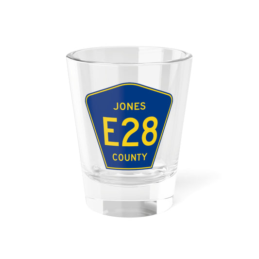 Jones County Route E28 IA (Iowa) (Road Sign) Shot Glass 1.5oz
