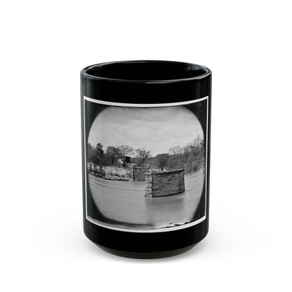 Richmond, Va. Ruins Of Richmond & Danville Railroad Bridge; The City Beyond (U.S. Civil War) Black Coffee Mug