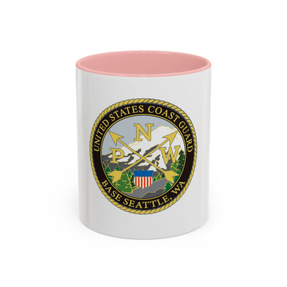 USCG Base Seattle (U.S. Coast Guard) Accent Coffee Mug