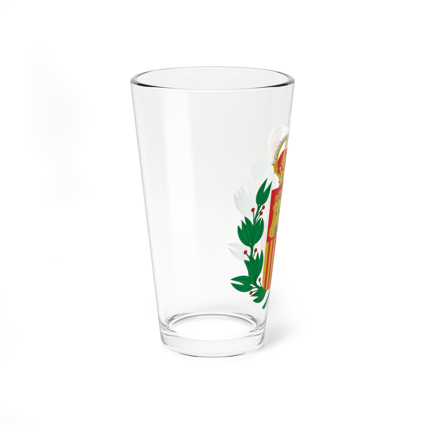 Escudo de España Amadeo de Saboya con ramas de laurel (Spain) (Coat of Arms) Pint Glass 16oz