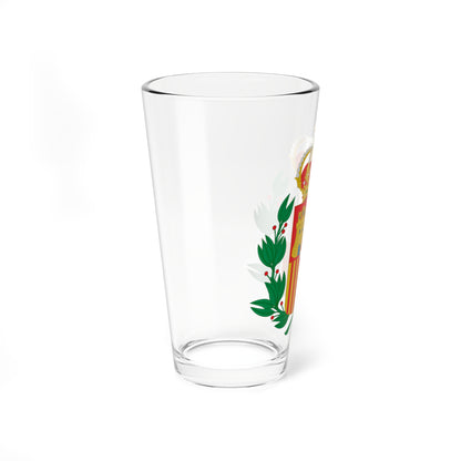 Escudo de España Amadeo de Saboya con ramas de laurel (Spain) (Coat of Arms) Pint Glass 16oz
