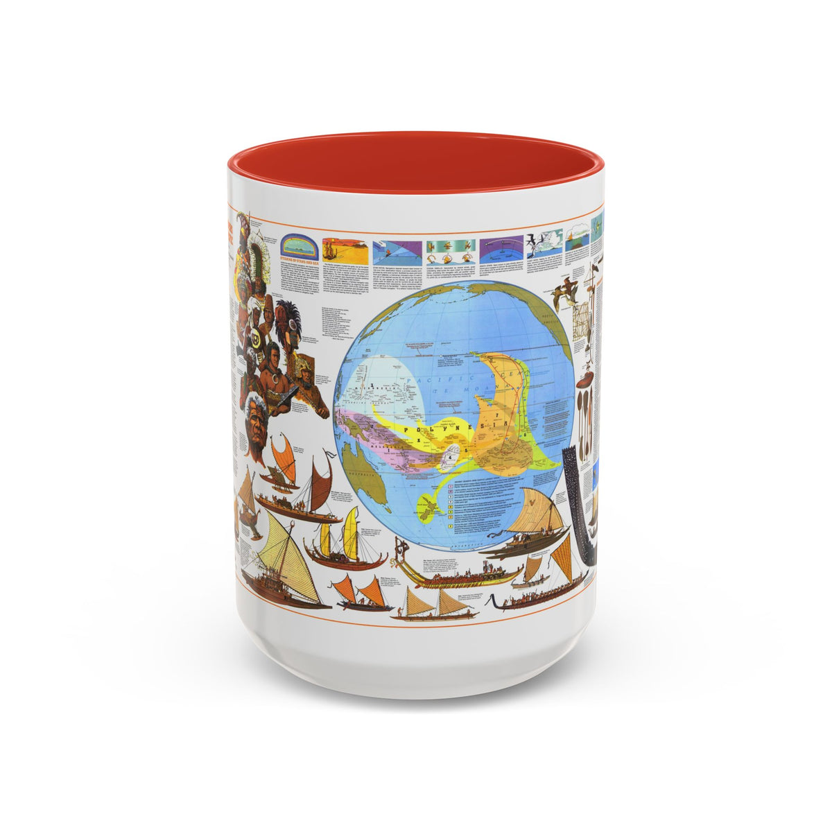 Pacific - Discoverers of the (1974) (Map) Accent Coffee Mug